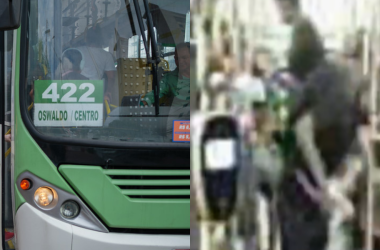 Suspeitos durante uma ação criminosa em coletivo - (Foto: Reprodução/Arquivo Durcc)